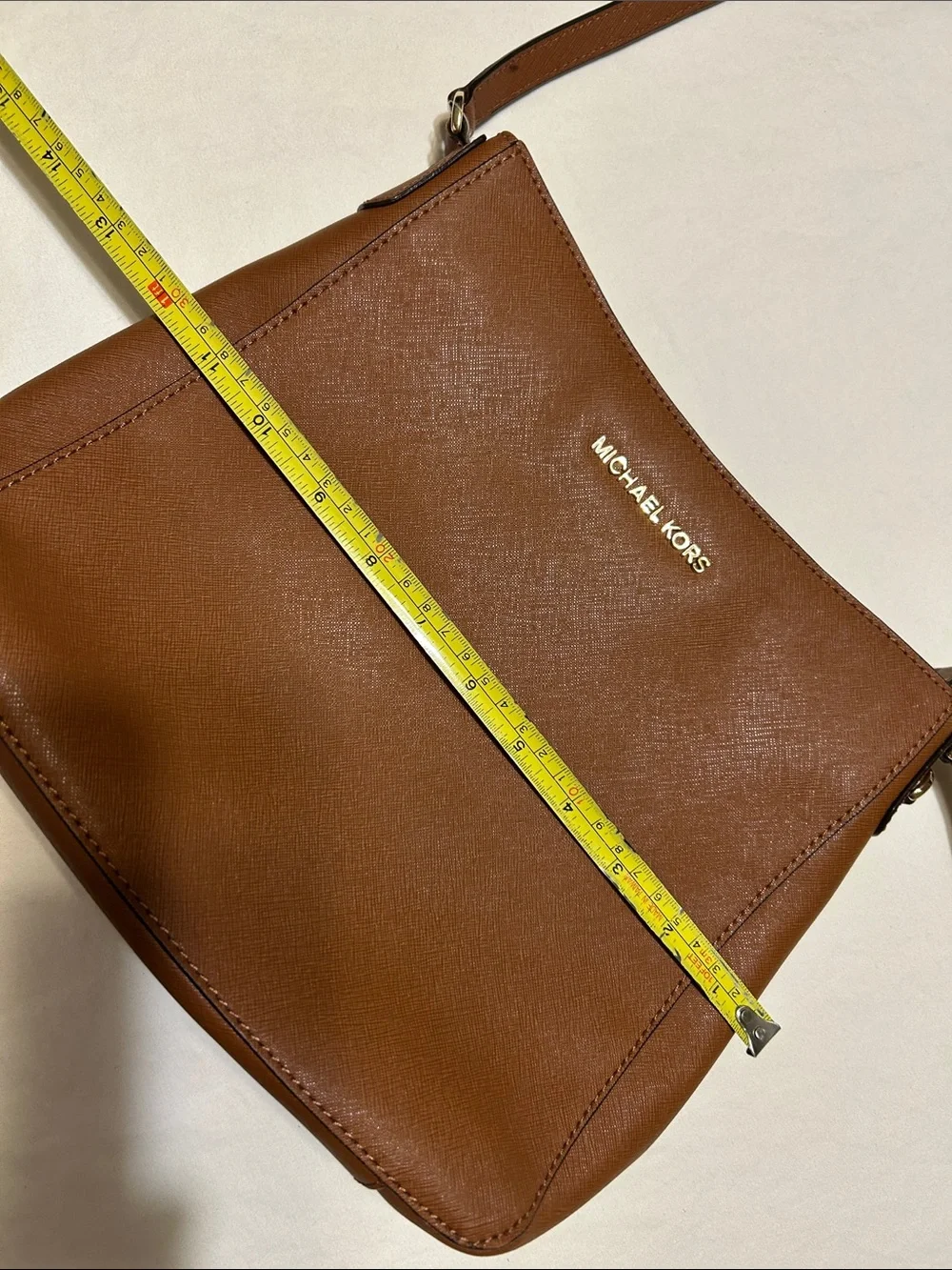 Michael Kors Cognac Saffiano Leather Crossbody Bag